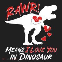 Funny Valentine Rawr Means I Love You In Dinosaur Trex Dinosaur Beanie thumb 2