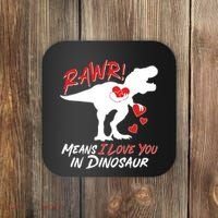Funny Valentine Rawr Means I Love You In Dinosaur Trex Dinosaur Coaster thumb 0