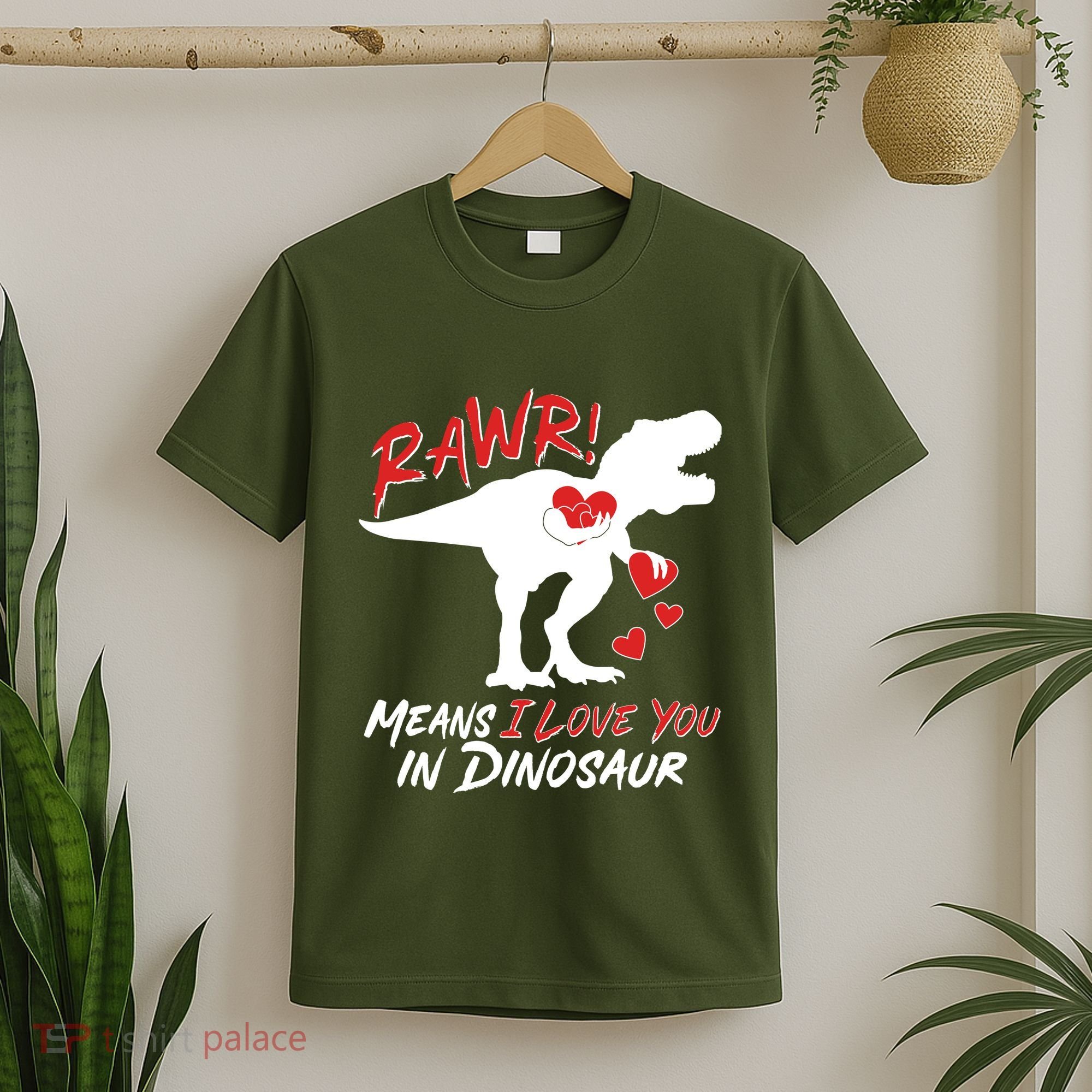 Funny Valentine Rawr Means I Love You In Dinosaur Trex Dinosaur T-Shirt
