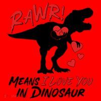 Funny Valentine Rawr Means I Love You In Dinosaur Trex Dinosaur Santa Hat thumb 1