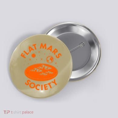 Funny Vintage Retro Flat Mars Society Button