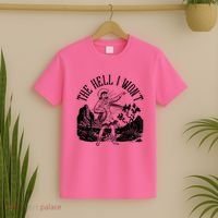 Funny Vintage Retro The Hell I Won't Rebel Cowgirl T-Shirt thumb 2