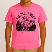 Funny Vintage Retro The Hell I Won't Rebel Cowgirl T-Shirt thumb 3