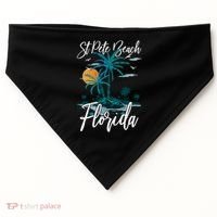 Family Vacation Retro Sunset Florida St Pete Beach Gift USA-Made Doggie Bandana thumb 0