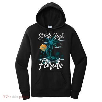 Family Vacation Retro Sunset Florida St Pete Beach Gift Women's Hoodie