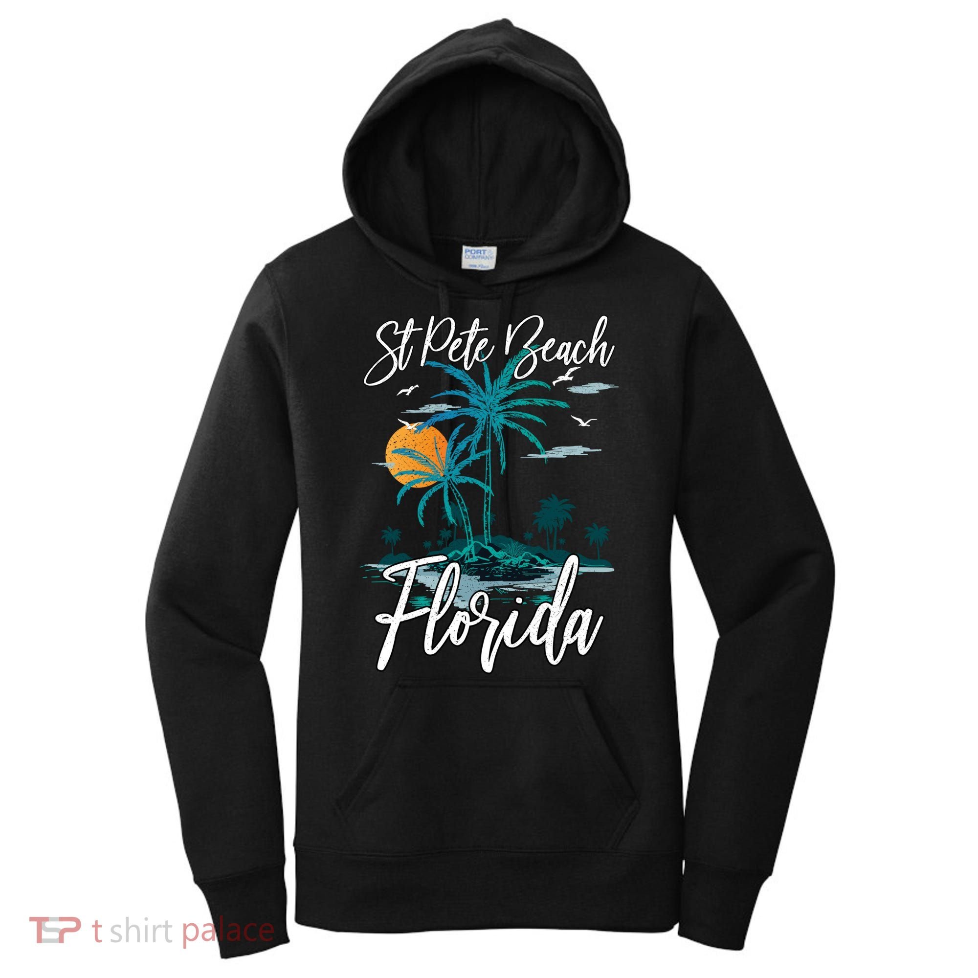Family Vacation Retro Sunset Florida St Pete Beach Gift Women's Hoodie