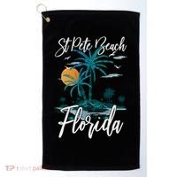 Family Vacation Retro Sunset Florida St Pete Beach Gift Golf Towel thumb 0