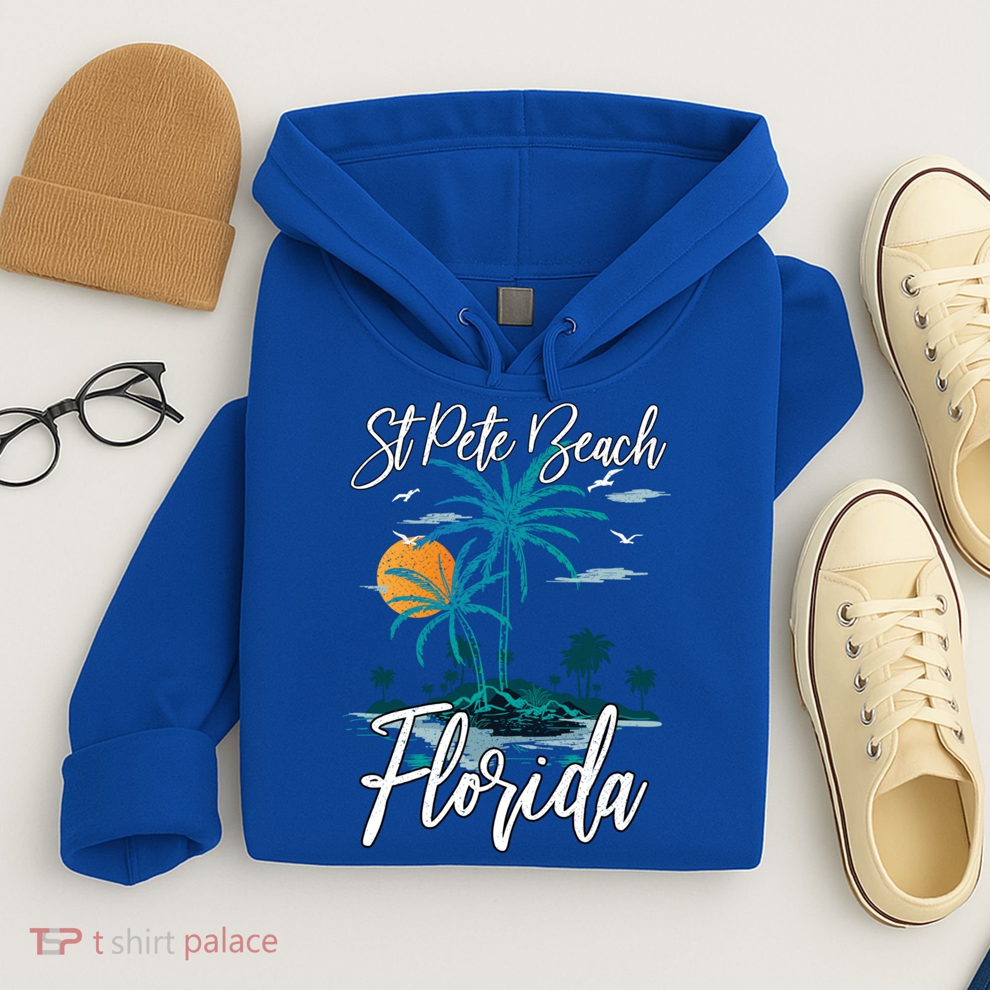 Family Vacation Retro Sunset Florida St Pete Beach Gift Hoodie