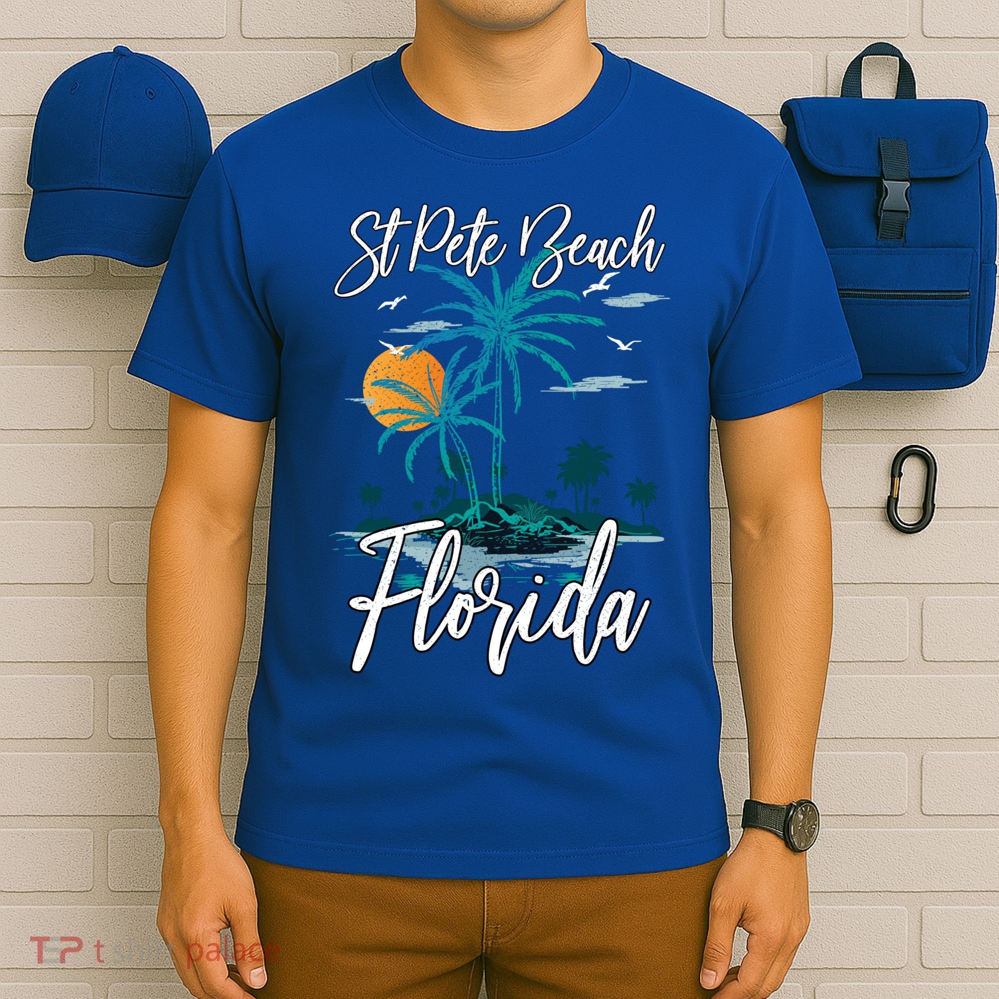 Family Vacation Retro Sunset Florida St Pete Beach Gift T-Shirt