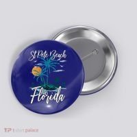 Family Vacation Retro Sunset Florida St Pete Beach Gift Button thumb 0