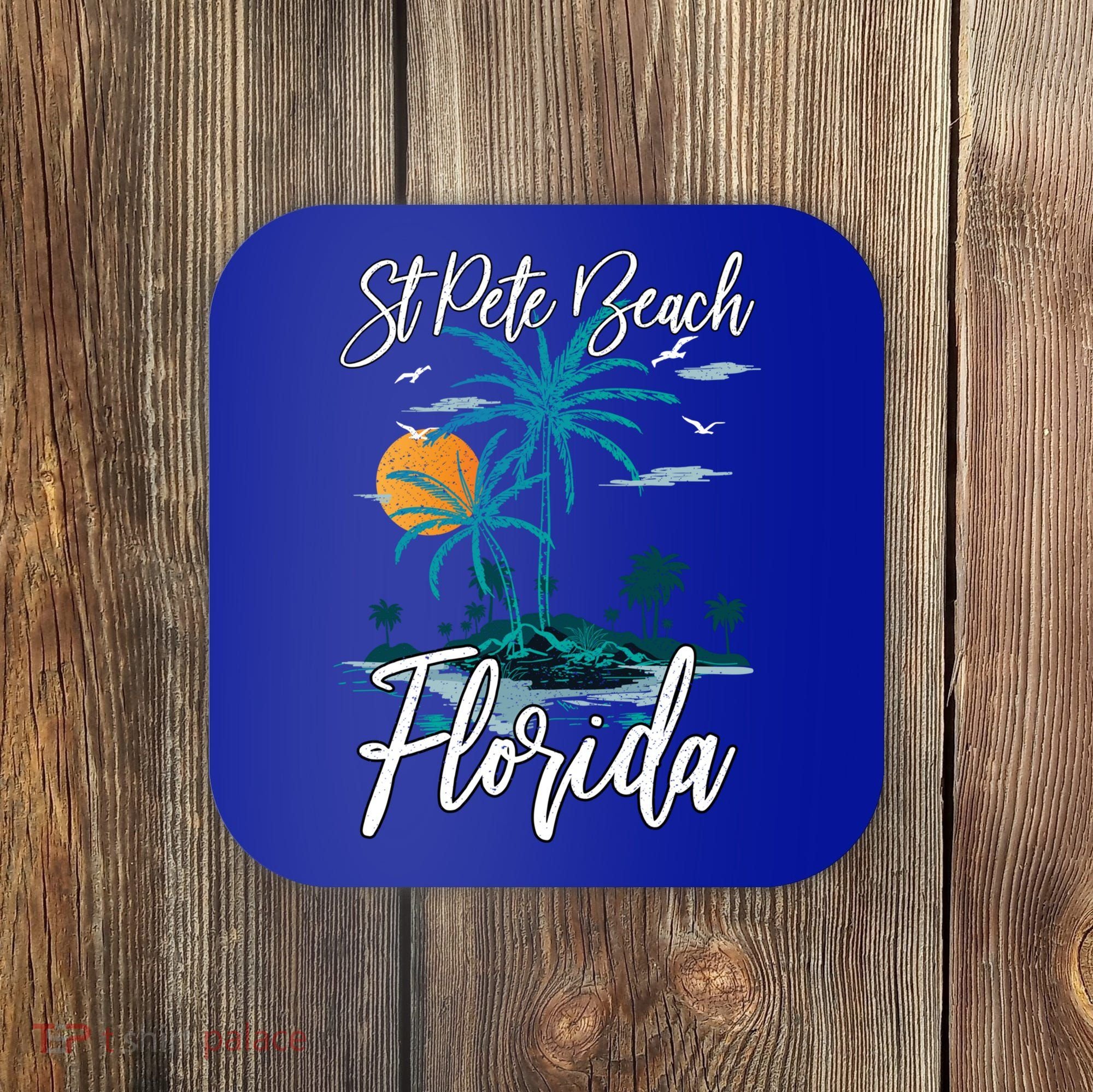 Family Vacation Retro Sunset Florida St Pete Beach Gift Coaster