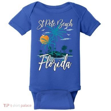 Family Vacation Retro Sunset Florida St Pete Beach Gift Baby Bodysuit