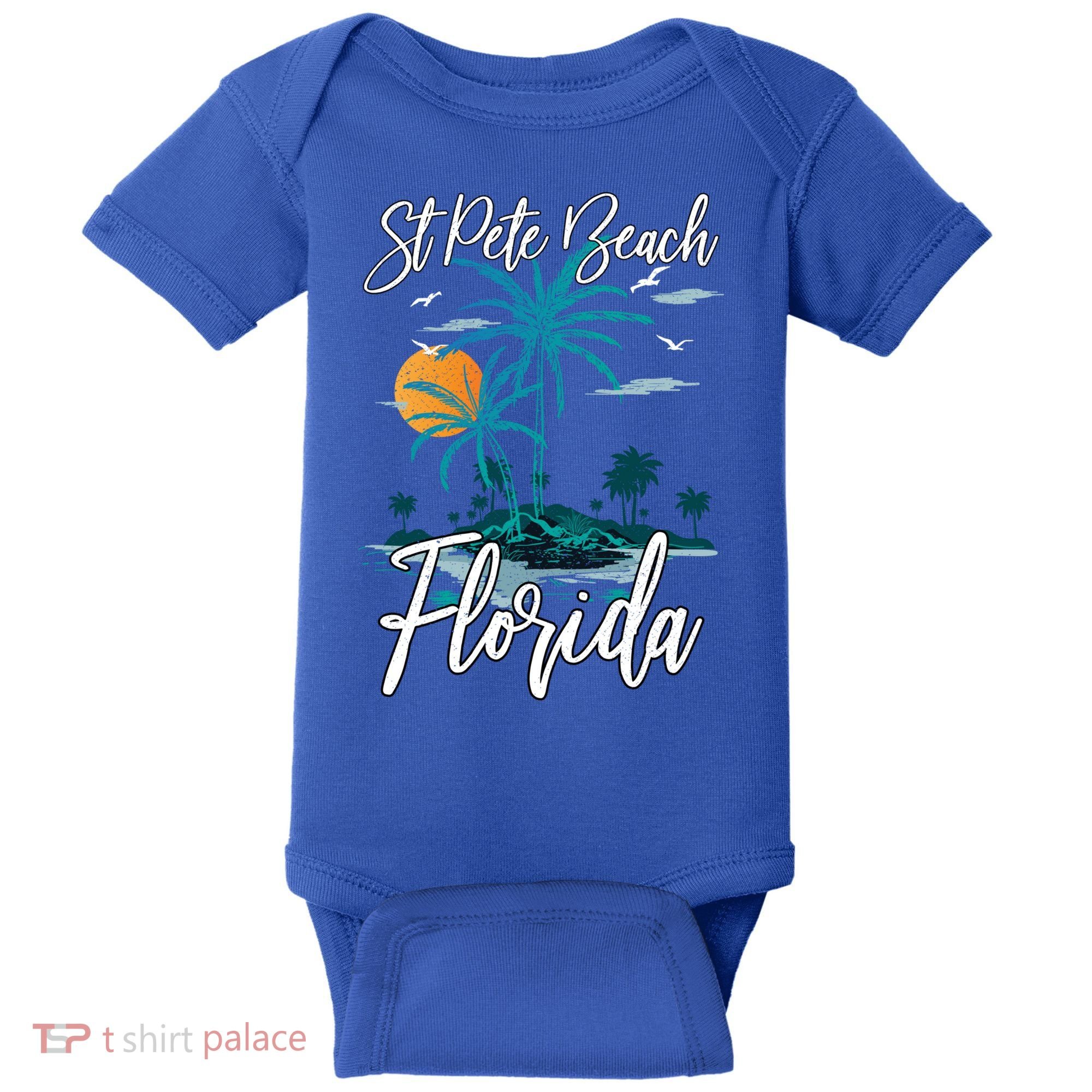 Family Vacation Retro Sunset Florida St Pete Beach Gift Baby Bodysuit