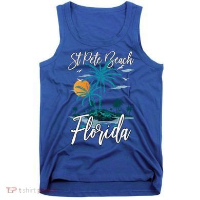 Family Vacation Retro Sunset Florida St Pete Beach Gift Tank Top