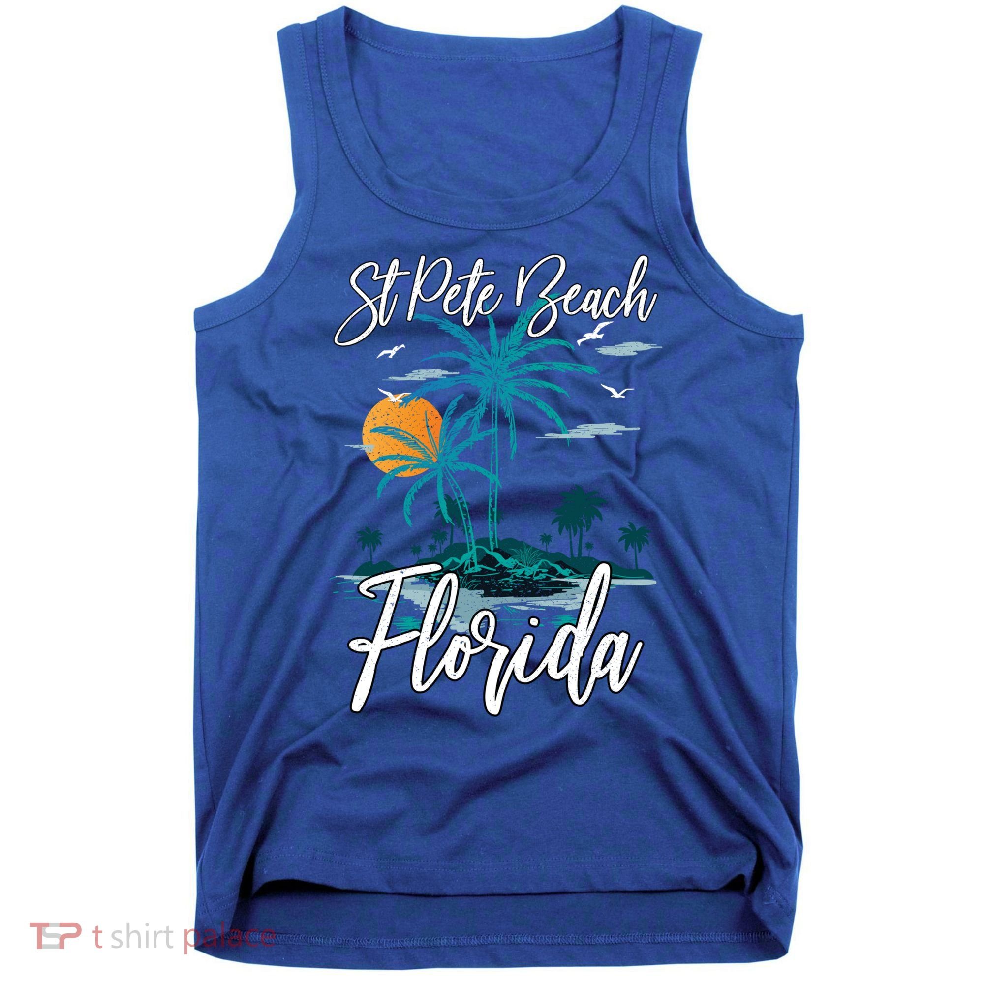 Family Vacation Retro Sunset Florida St Pete Beach Gift Tank Top