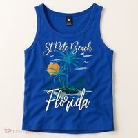 Family Vacation Retro Sunset Florida St Pete Beach Gift Tank Top thumb 2