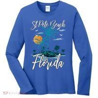 Family Vacation Retro Sunset Florida St Pete Beach Gift Women's Long Sleeve Shirt thumb 0