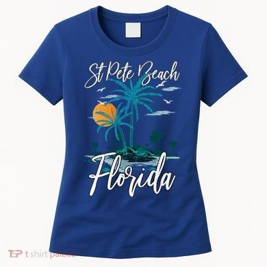 Family Vacation Retro Sunset Florida St Pete Beach Gift Women's T-Shirt