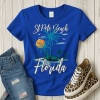 Family Vacation Retro Sunset Florida St Pete Beach Gift Women's T-Shirt thumb 3