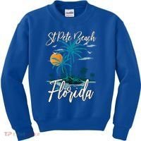 Family Vacation Retro Sunset Florida St Pete Beach Gift Kids Sweatshirt thumb 0