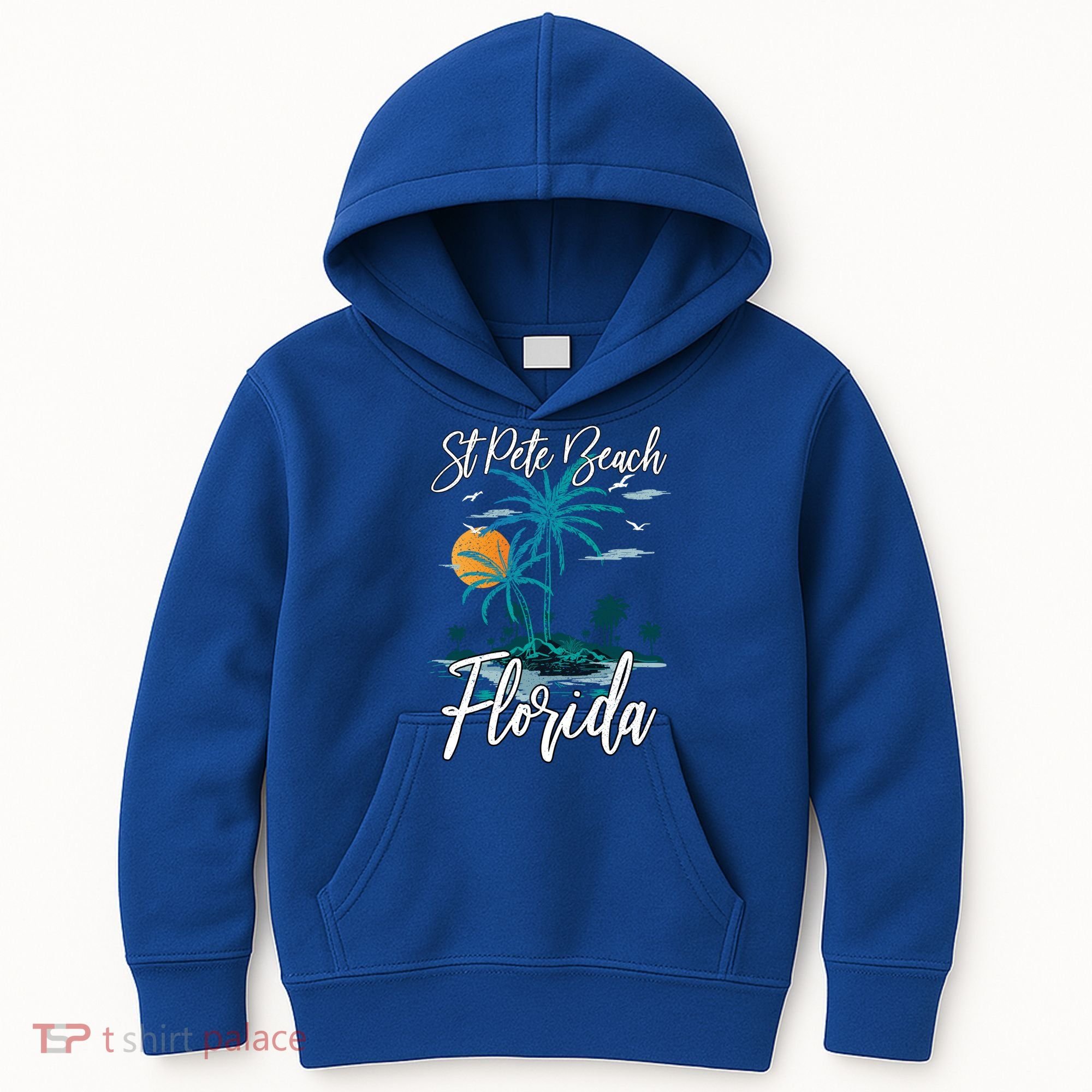 Family Vacation Retro Sunset Florida St Pete Beach Gift Kids Hoodie