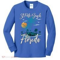 Family Vacation Retro Sunset Florida St Pete Beach Gift Kids Long Sleeve Shirt thumb 0