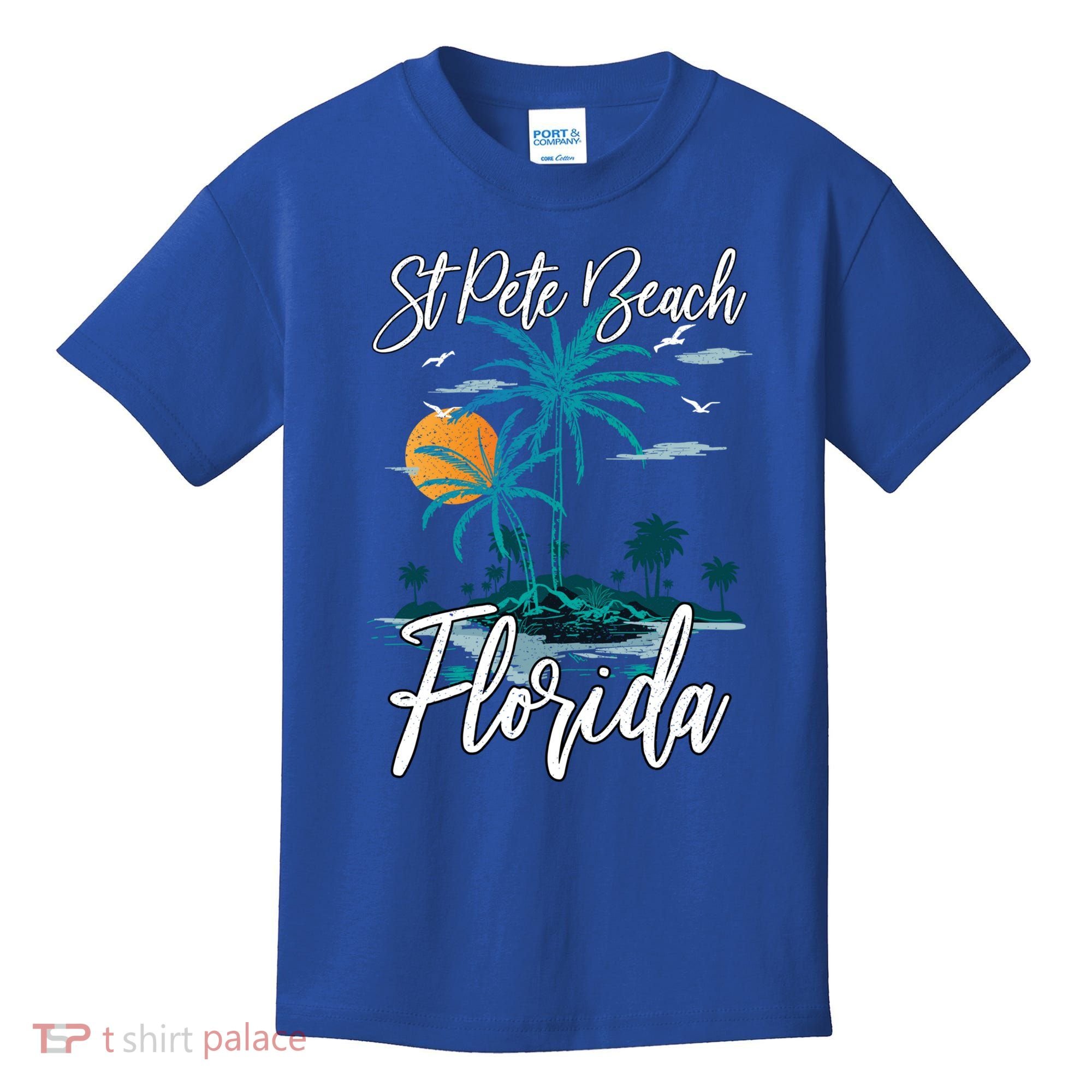 Family Vacation Retro Sunset Florida St Pete Beach Gift Kids T-Shirt