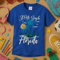Family Vacation Retro Sunset Florida St Pete Beach Gift Kids T-Shirt thumb 3