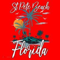 Family Vacation Retro Sunset Florida St Pete Beach Gift Santa Hat thumb 1