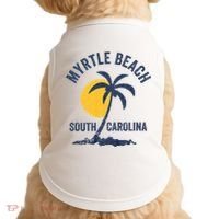 Family Vacation Retro Sunset South Carolina Myrtle Beach Doggie Tank thumb 0