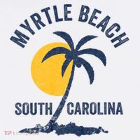 Family Vacation Retro Sunset South Carolina Myrtle Beach USA-Made Doggie Bandana thumb 2