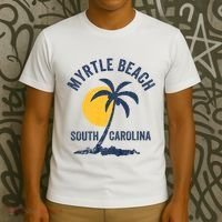 Family Vacation Retro Sunset South Carolina Myrtle Beach T-Shirt thumb 3