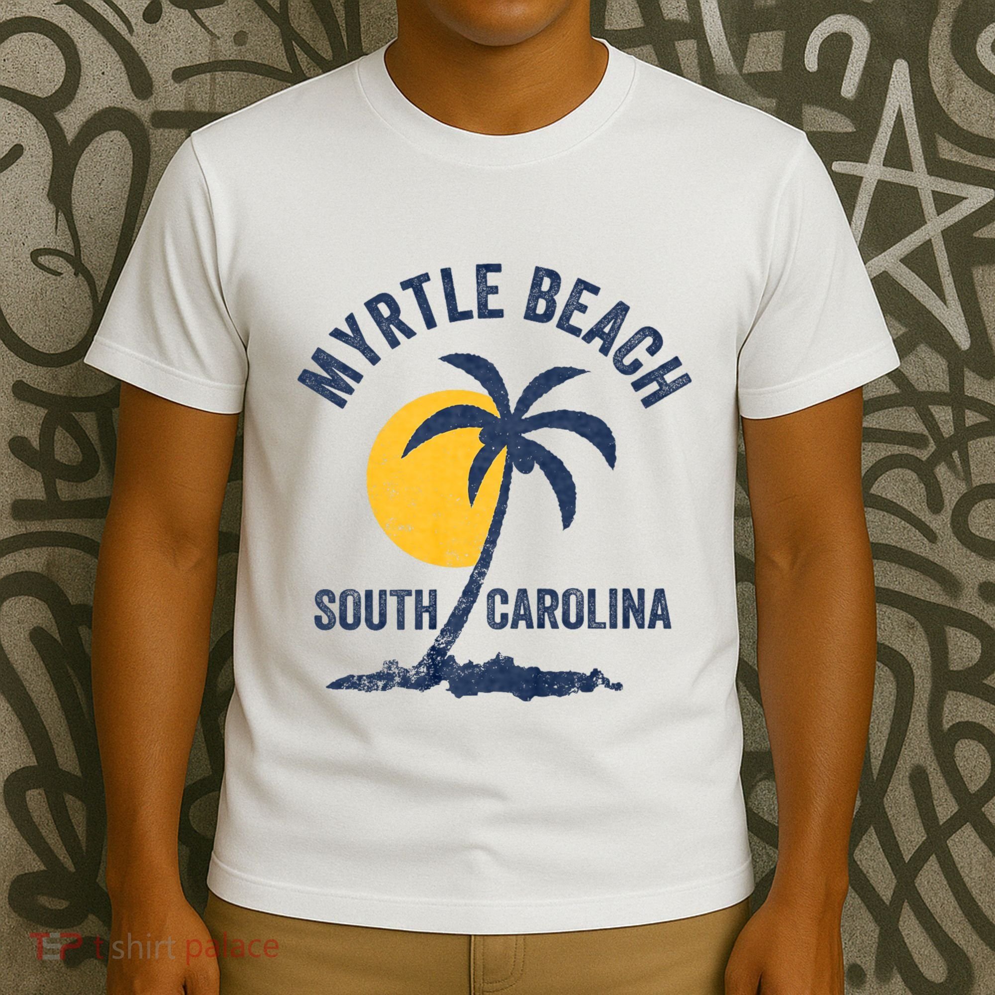 Family Vacation Retro Sunset South Carolina Myrtle Beach T-Shirt