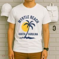 Family Vacation Retro Sunset South Carolina Myrtle Beach T-Shirt thumb 6