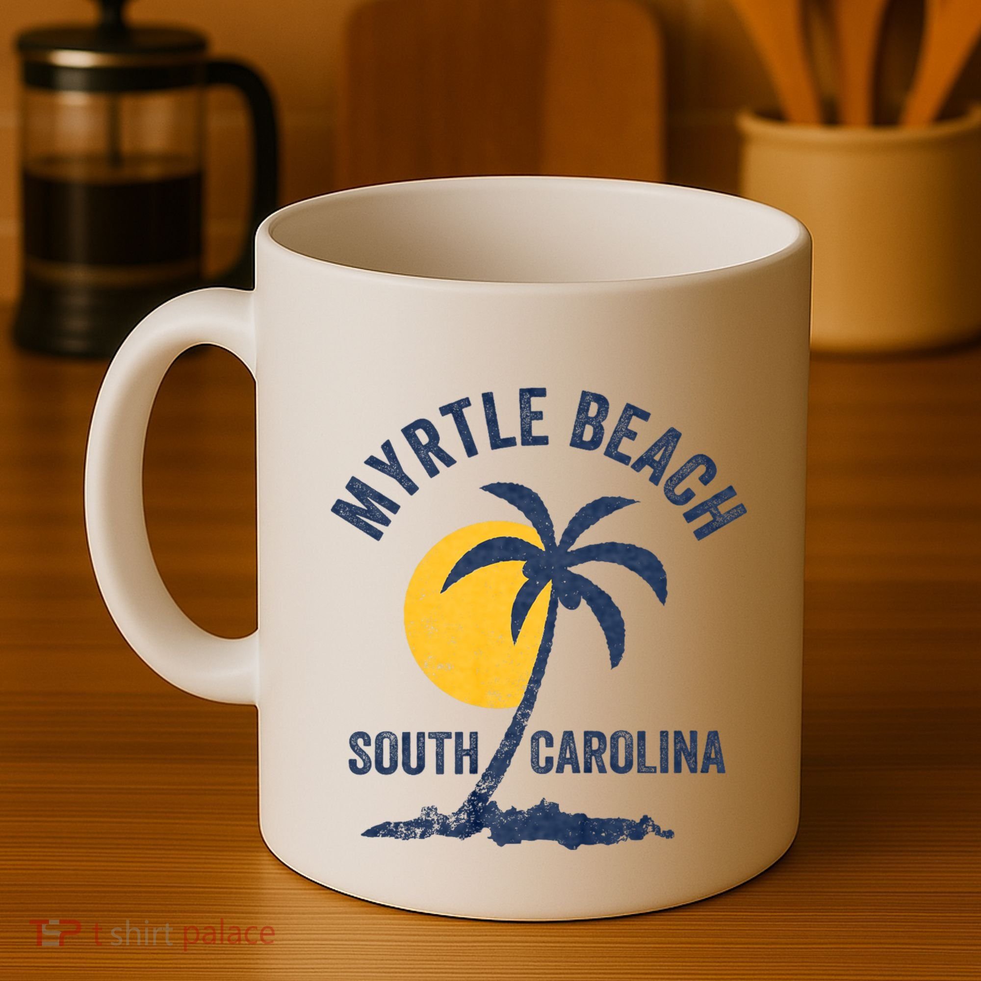 Family Vacation Retro Sunset South Carolina Myrtle Beach Coffee Mug
