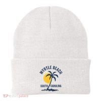 Family Vacation Retro Sunset South Carolina Myrtle Beach Beanie thumb 0