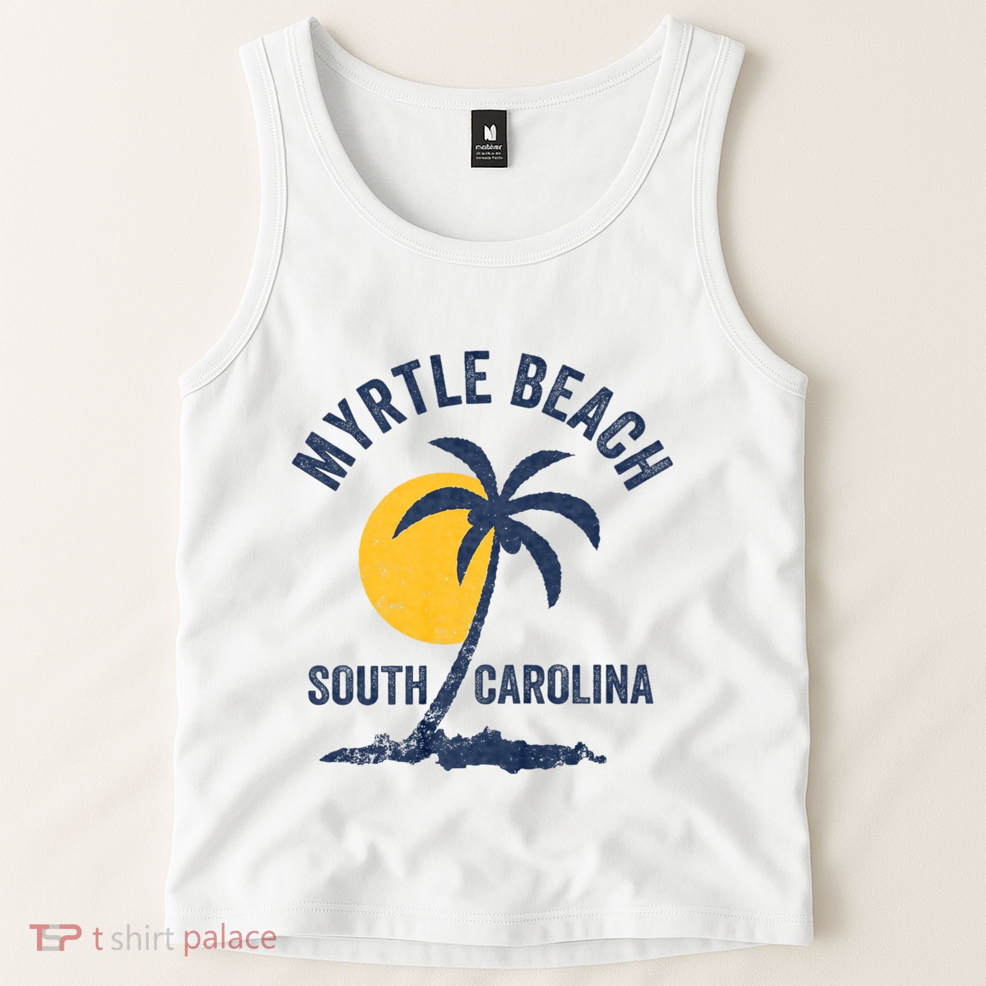 Family Vacation Retro Sunset South Carolina Myrtle Beach Tank Top