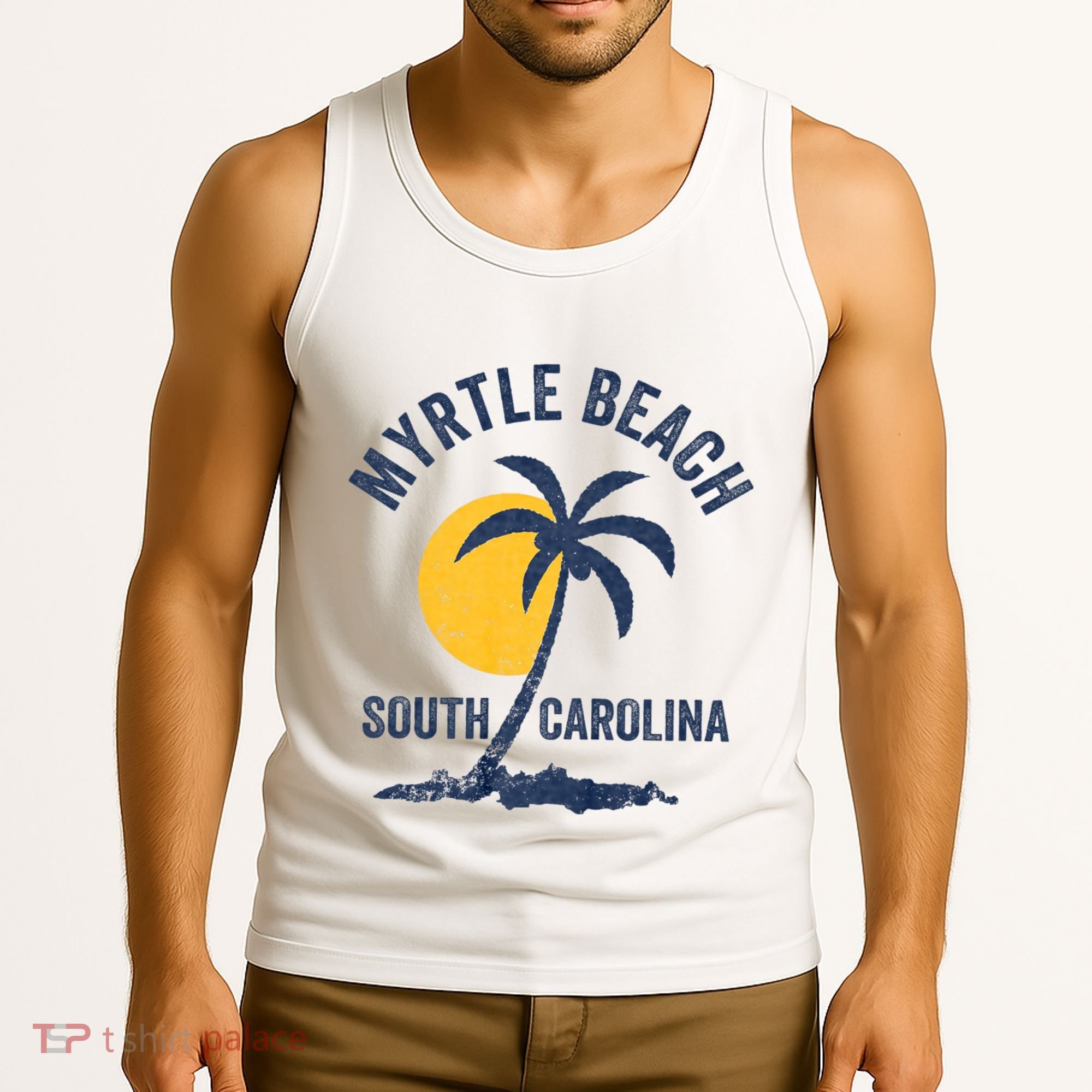 Family Vacation Retro Sunset South Carolina Myrtle Beach Tank Top