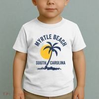 Family Vacation Retro Sunset South Carolina Myrtle Beach Toddler T-Shirt thumb 2