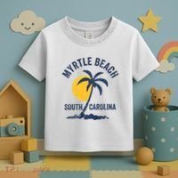 Family Vacation Retro Sunset South Carolina Myrtle Beach Toddler T-Shirt thumb 3