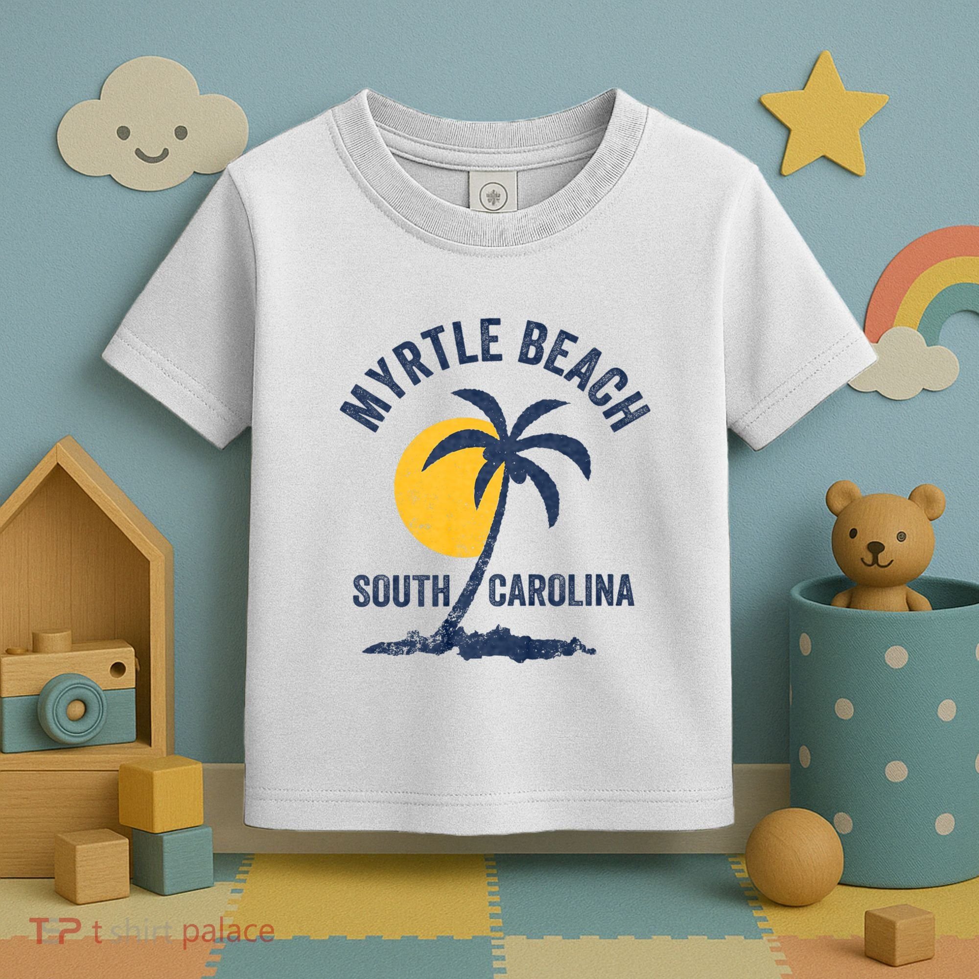 Family Vacation Retro Sunset South Carolina Myrtle Beach Toddler T-Shirt