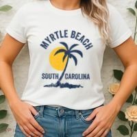 Family Vacation Retro Sunset South Carolina Myrtle Beach Women's T-Shirt thumb 2