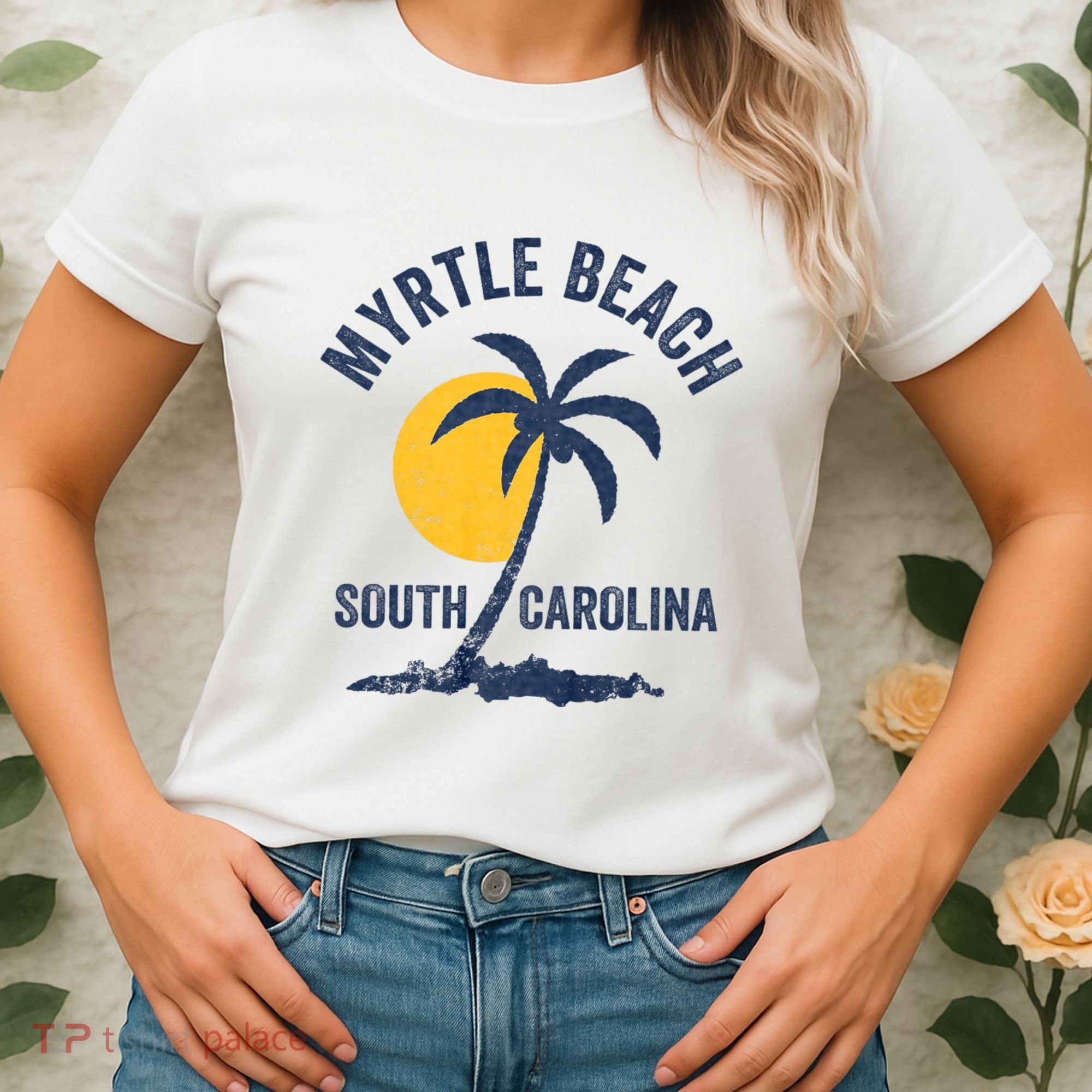 Family Vacation Retro Sunset South Carolina Myrtle Beach Women's T-Shirt