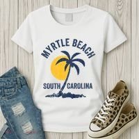 Family Vacation Retro Sunset South Carolina Myrtle Beach Women's T-Shirt thumb 3