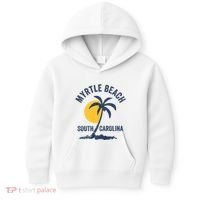 Family Vacation Retro Sunset South Carolina Myrtle Beach Kids Hoodie thumb 0