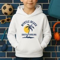 Family Vacation Retro Sunset South Carolina Myrtle Beach Kids Hoodie thumb 2