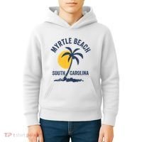 Family Vacation Retro Sunset South Carolina Myrtle Beach Kids Hoodie thumb 4