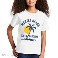 Family Vacation Retro Sunset South Carolina Myrtle Beach Kids T-Shirt thumb 2