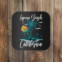 Family Vacation Retro Sunset California Laguna Beach Coaster thumb 0