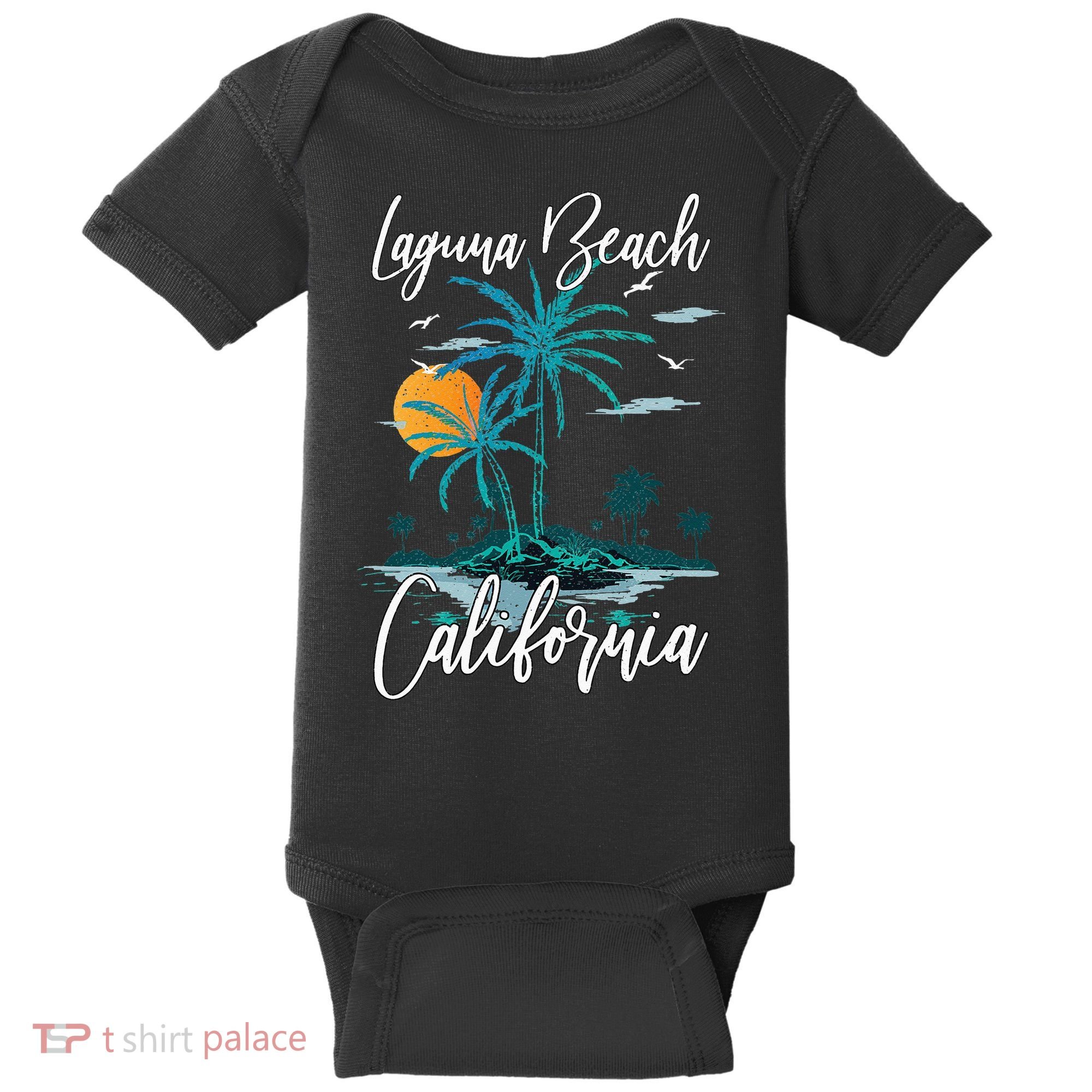 Family Vacation Retro Sunset California Laguna Beach Baby Bodysuit